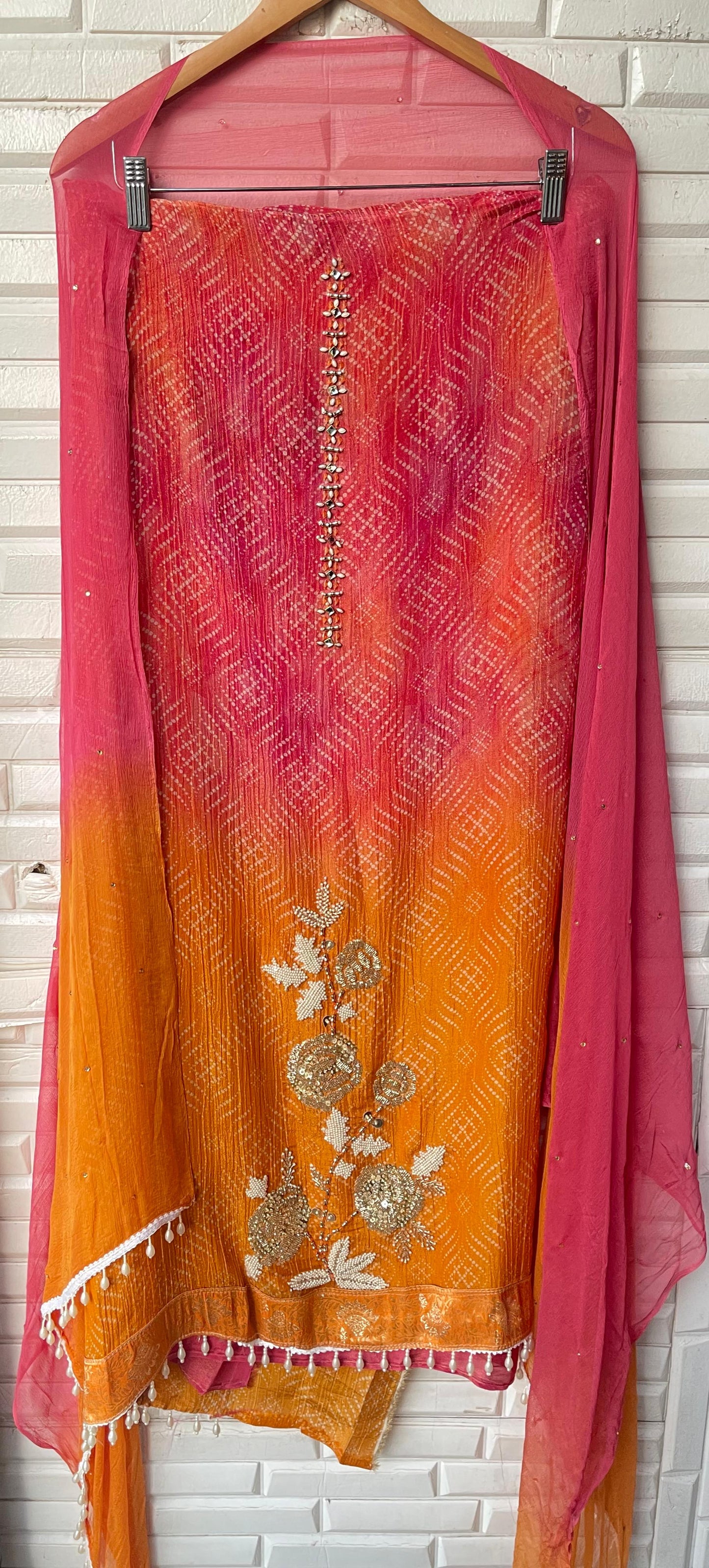 Tissue shimmer silk unstitched ladies suit Rc17736 (a)