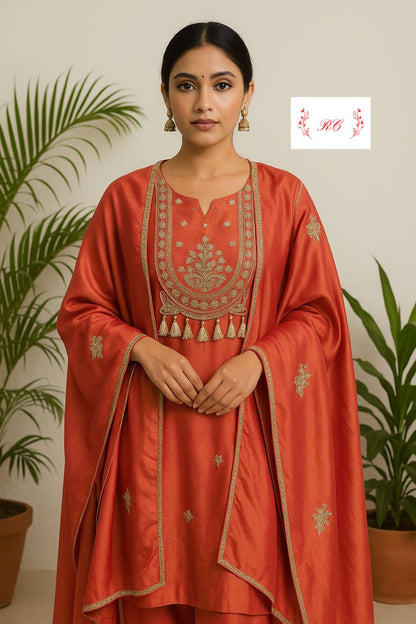 Shimmer silk semi stitched ladies suit Rc17533 (a)