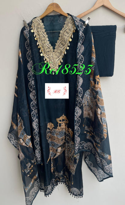 Organza Printed Unstitched Ladies Suit RC-18523 – view 3