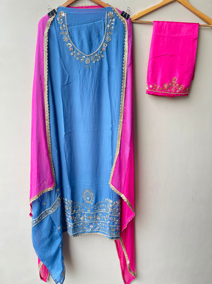 Fine organza unstitched ladies suit Rc19234