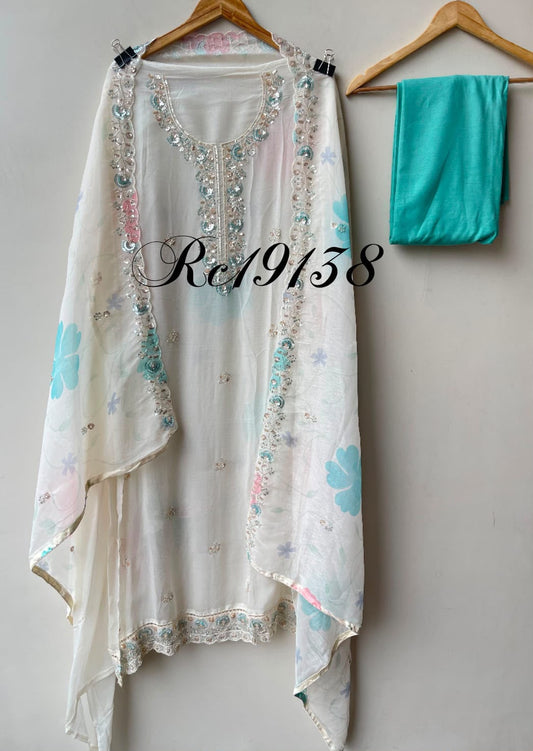 Soft organza fabric ladies unstitched suit Rc19138 (a)
