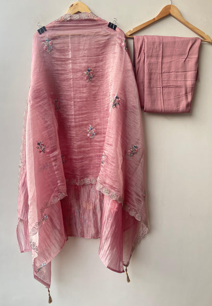 Crushed tissue shimmer ladies unstitched suit