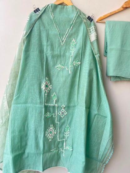 Pure mul chanderi unstitched ladies suit Rc19003 (a)