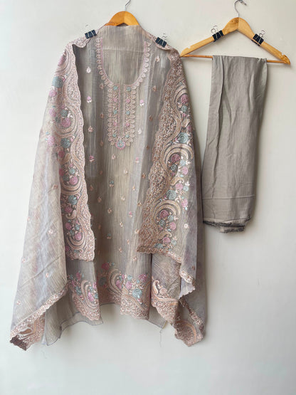 Pure crushed shimmer tissue unstitched ladies suit Rc19268 (a)