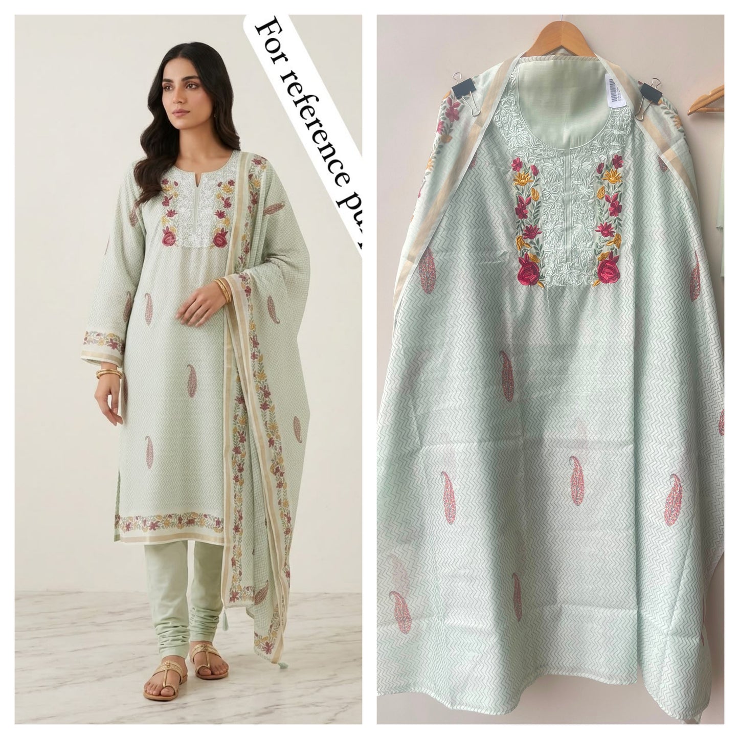 Mul chanderi printed ladies unstitched suit Rc18960 (b)