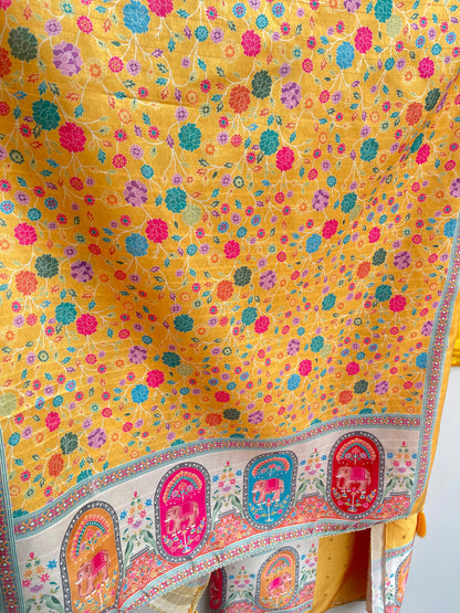 Banarasi shimmer linen unstitched ladies suit Rc18354 (a)