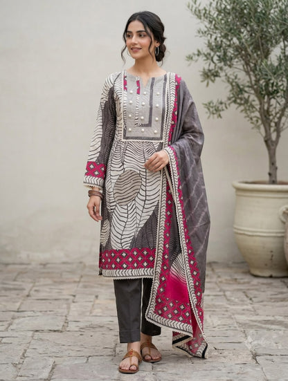 Soft n flowy self muslin ladies unstitched suit Rc19008