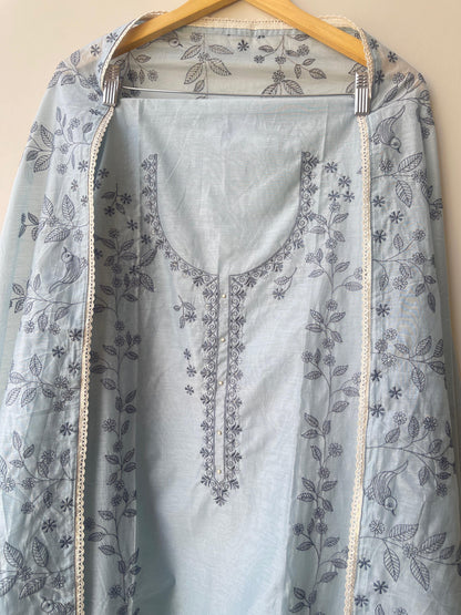 Mul Chanderi Unstitched Ladies Suit RC-18739