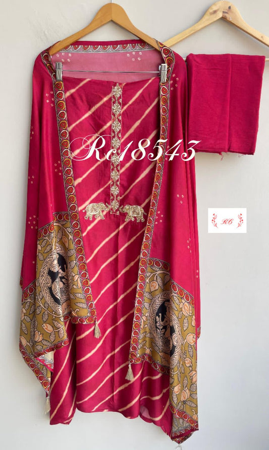 Pure silk printed unstitched ladies suit Rc18543 (a)