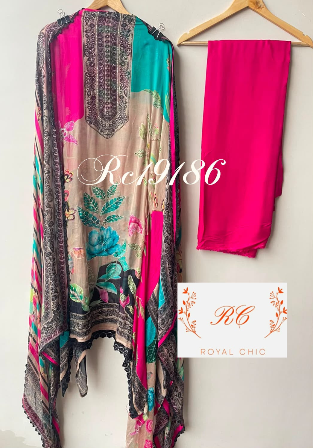Pure organza Tuile printed unstitched ladies suit Rc19186