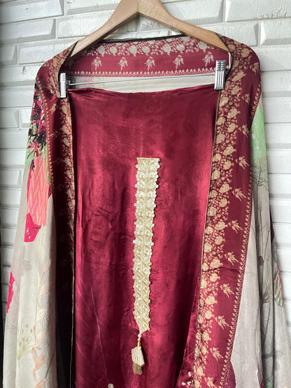 Muslin crepe unstitched ladies suit Rc17444