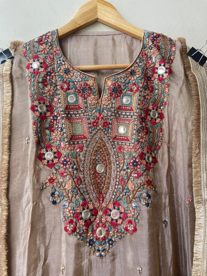 Premium Shimmer Silk Unstitched Designer Suit Set