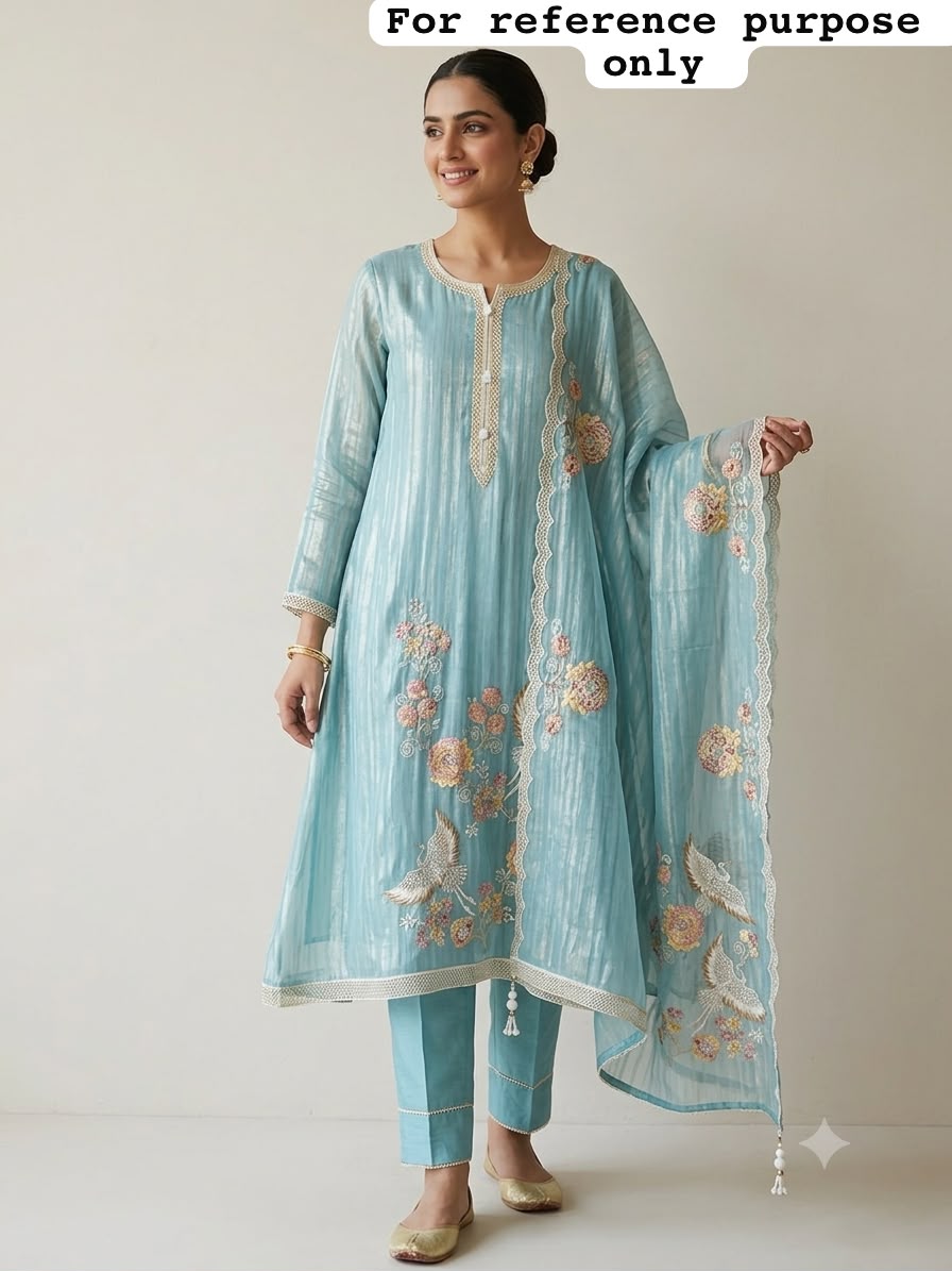 Pure crushed shimmer tissue unstitched ladies suit Rc19213