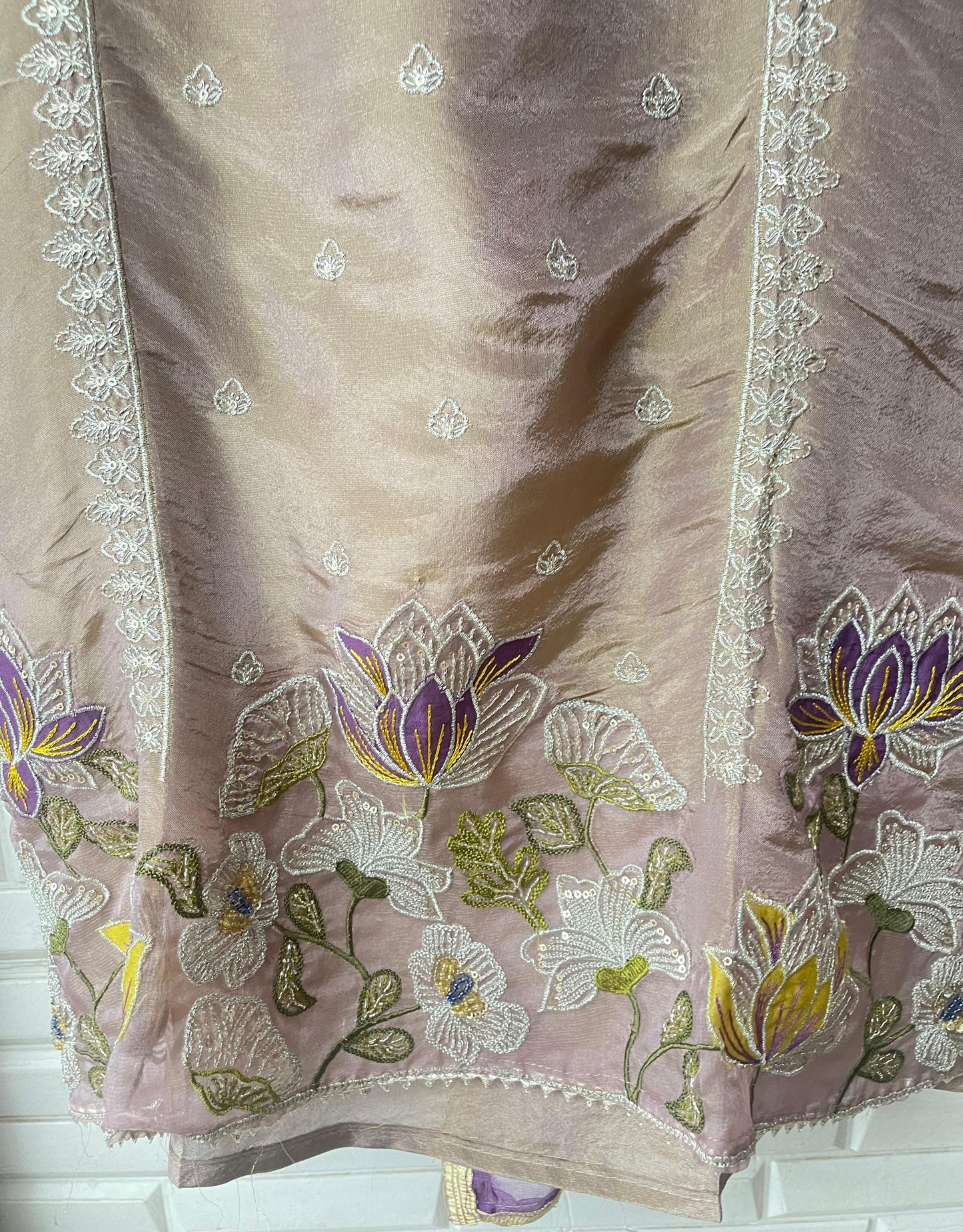 Shimmer silk unstitched ladies suit Rc17605