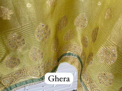 Banarasi shimmer silk unstitched ladies suit Rc17754