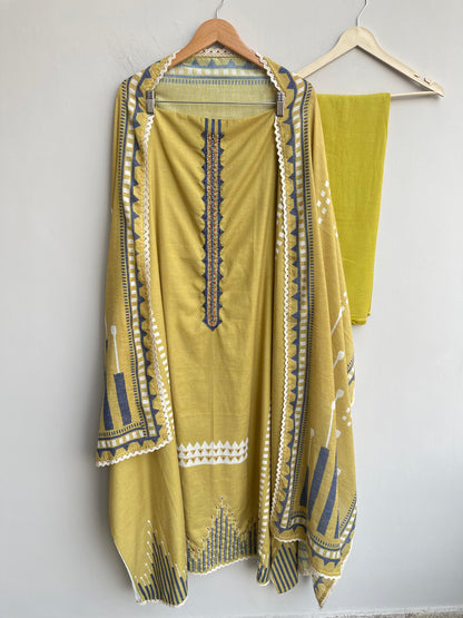 Linen cotton unstitched ladies suit Rc18457