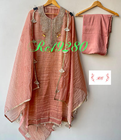 Crushed shimmer tissue unstitched ladies suit Rc19280 (b)