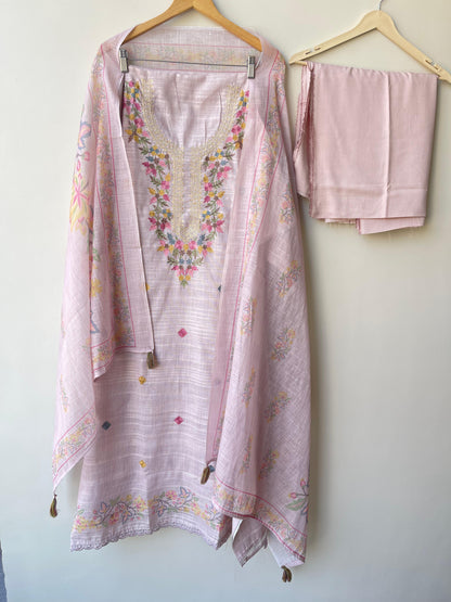 Self Khadi Linen Unstitched Ladies Suit RC18671 (a)
