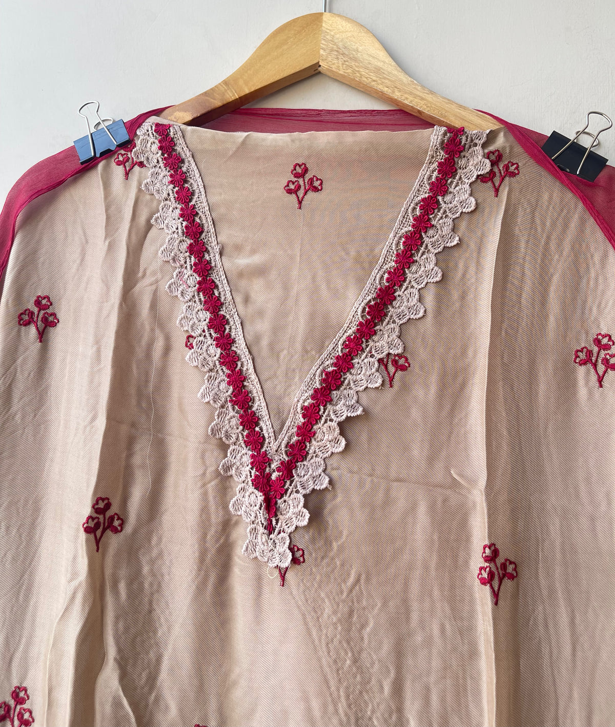 Elegant Resham Embroidered Unstitched Suit Set