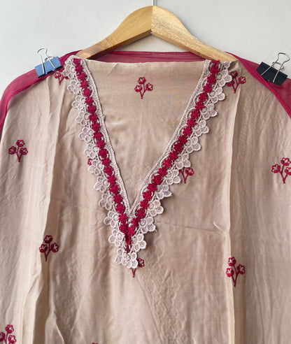 Elegant Resham Embroidered Unstitched Suit Set