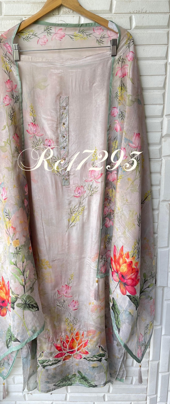 Organza unstitched ladies suit Rc17293