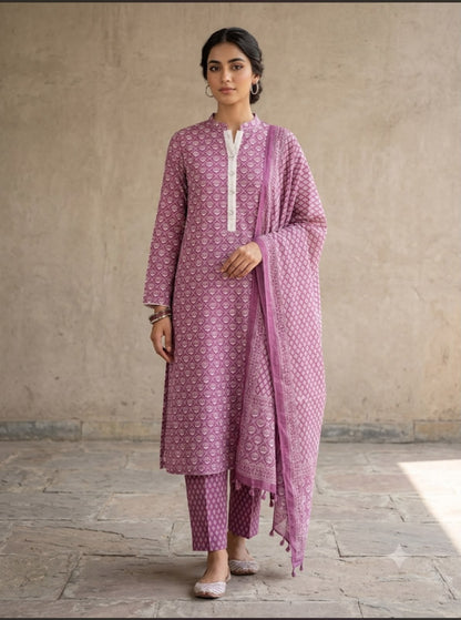 Pure cotton printed ladies unstitched suit Rc19006