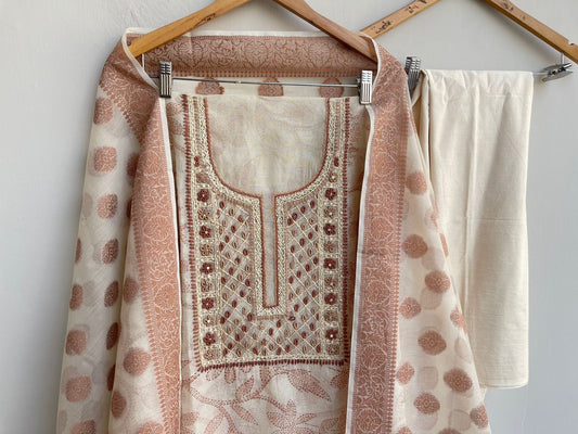 Fine kora printed unstitched ladies suit Rc18495