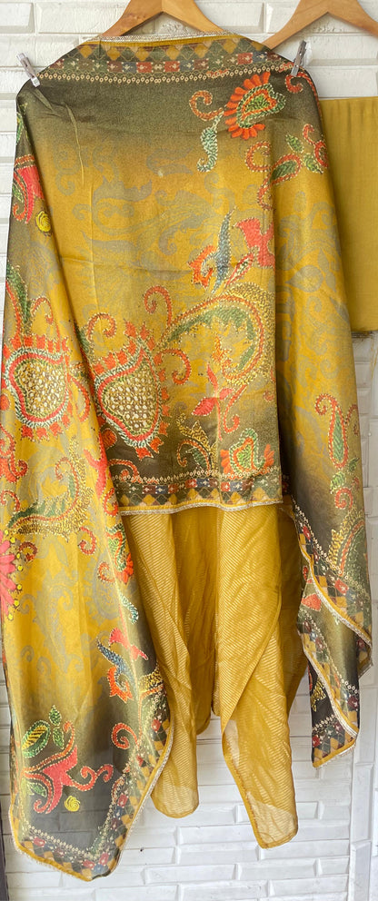 Shimmer silk unstitched ladies suit Rc17827