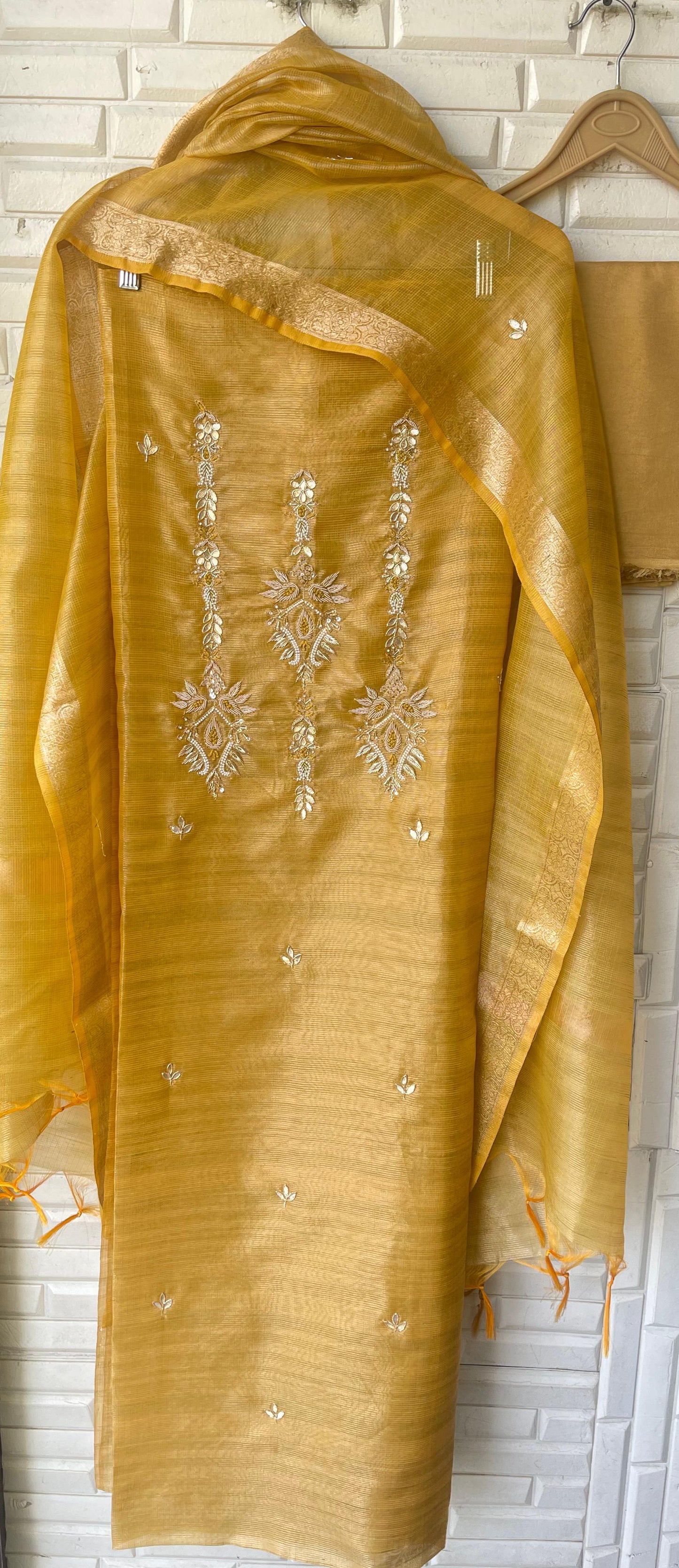 Shimmer linen silk unstitched ladies suit Rc17802 (a)