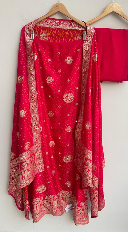 Banarasi silk unstitched ladies suit Rc17840 (a)