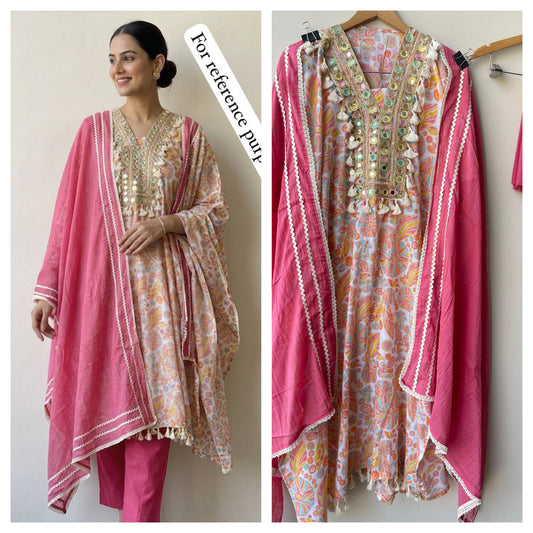 Soft Cotton Printed Unstitched Ladies Suit RC-18844(B)