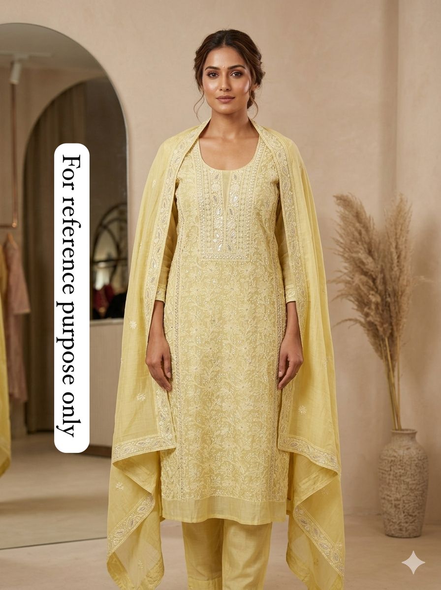 Pure mul chanderi ladies unstitched suit Rc18496