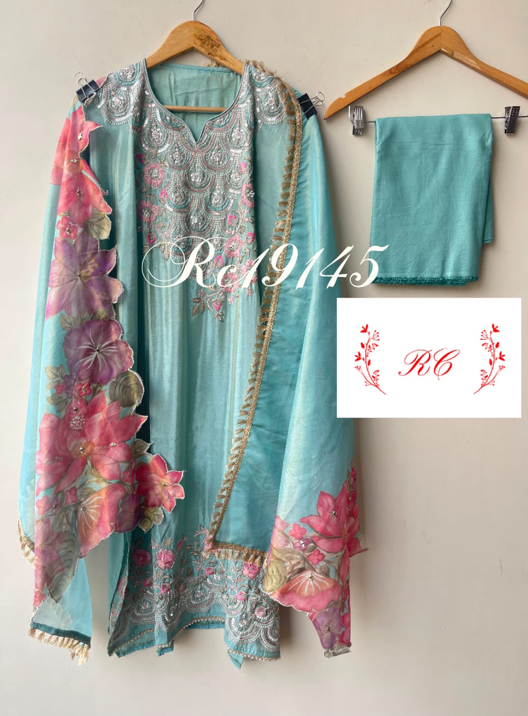 Shimmer silk unstitched ladies suit Rc19145