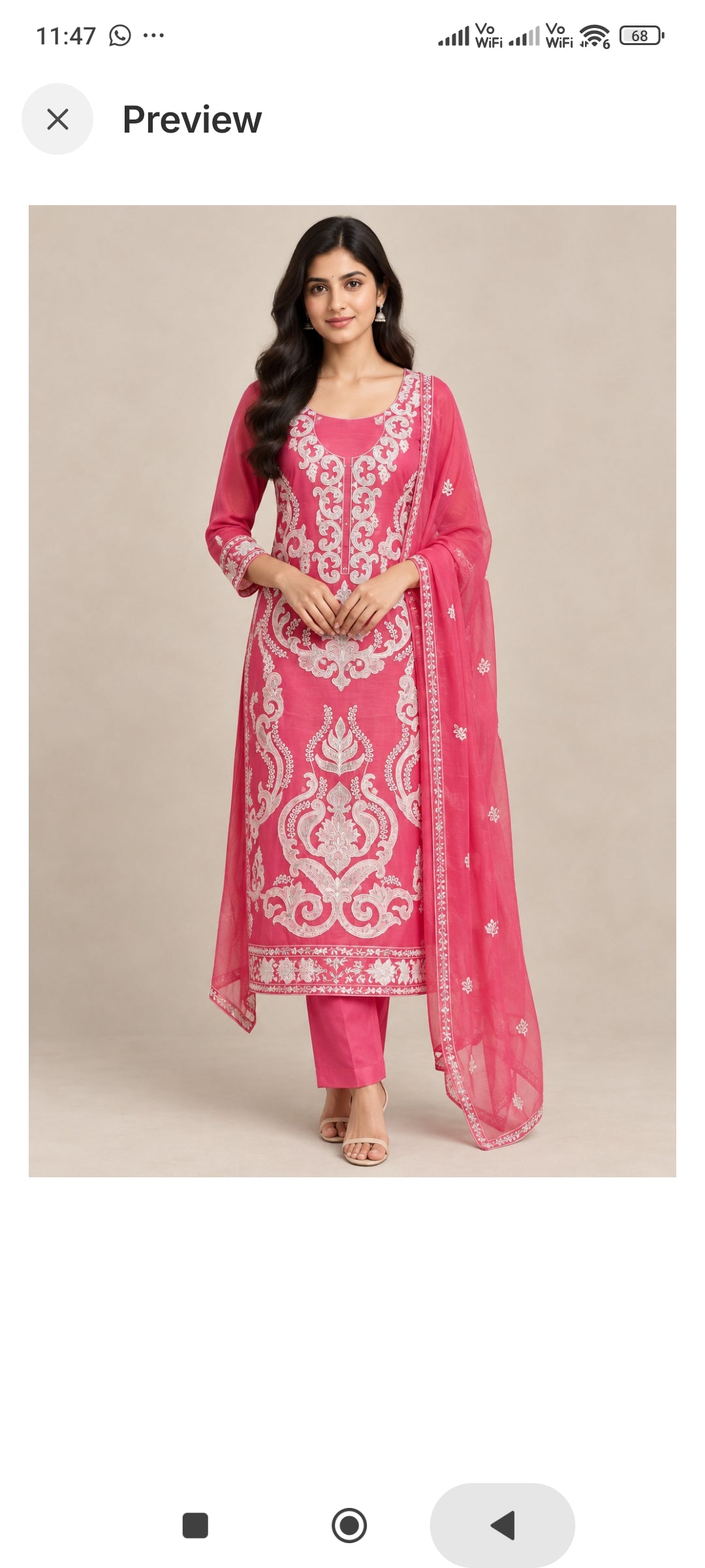 Exquisite Organza Tuile Embroidered Unstitched 3 Pcs Designer Suit Set