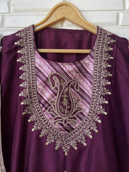 Tassar silk unstitched ladies suit Rc17793