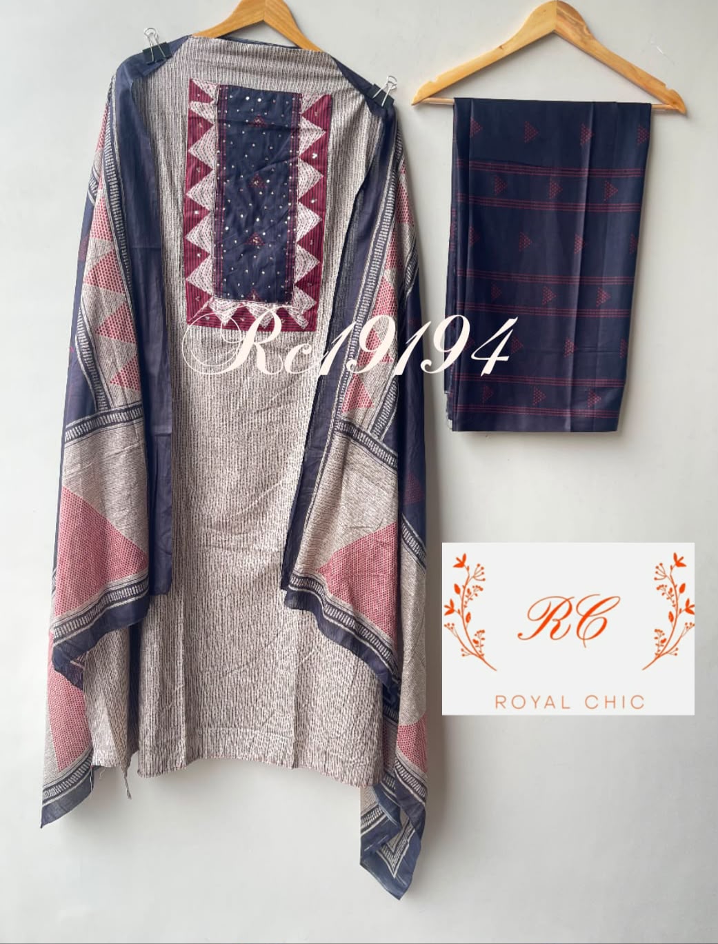 Cotton printed unstitched ladies suit Rc19194