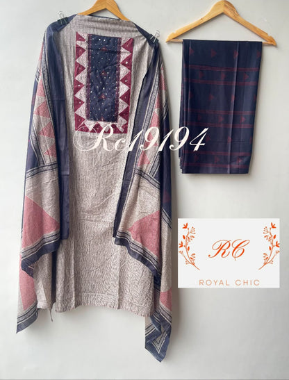 Cotton printed unstitched ladies suit Rc19194