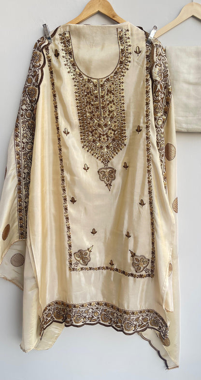 Shimmer silk unstitched ladies suit Rc17915
