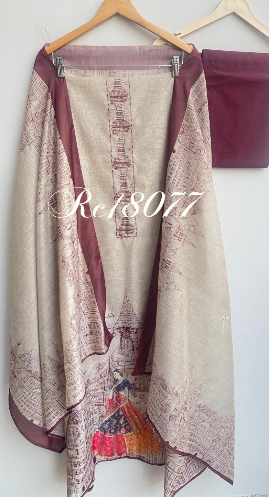 Mul Chanderi Unstitched Ladies Suit RC-18077 – view 3