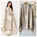 Premium Shimmer Silk Unstitched 3 Pcs Designer Suit Set