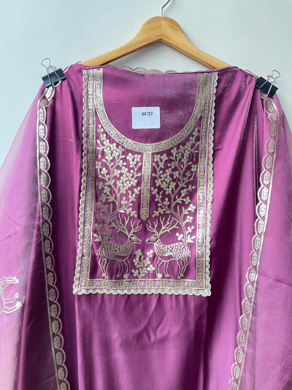 Satin silk unstitched ladies suit Rc18932