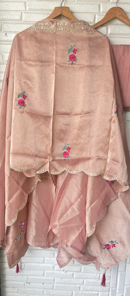 Shimmer Silk Unstitched 3 Piece Designer Suit Set