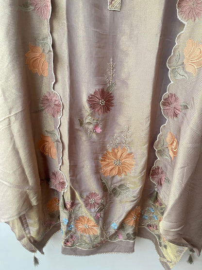 Soft shimmer silk unstitched ladies suit Rc18913