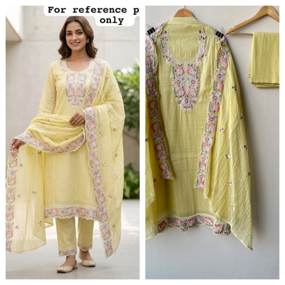 Mul chanderi unstitched ladies suit Rc19101