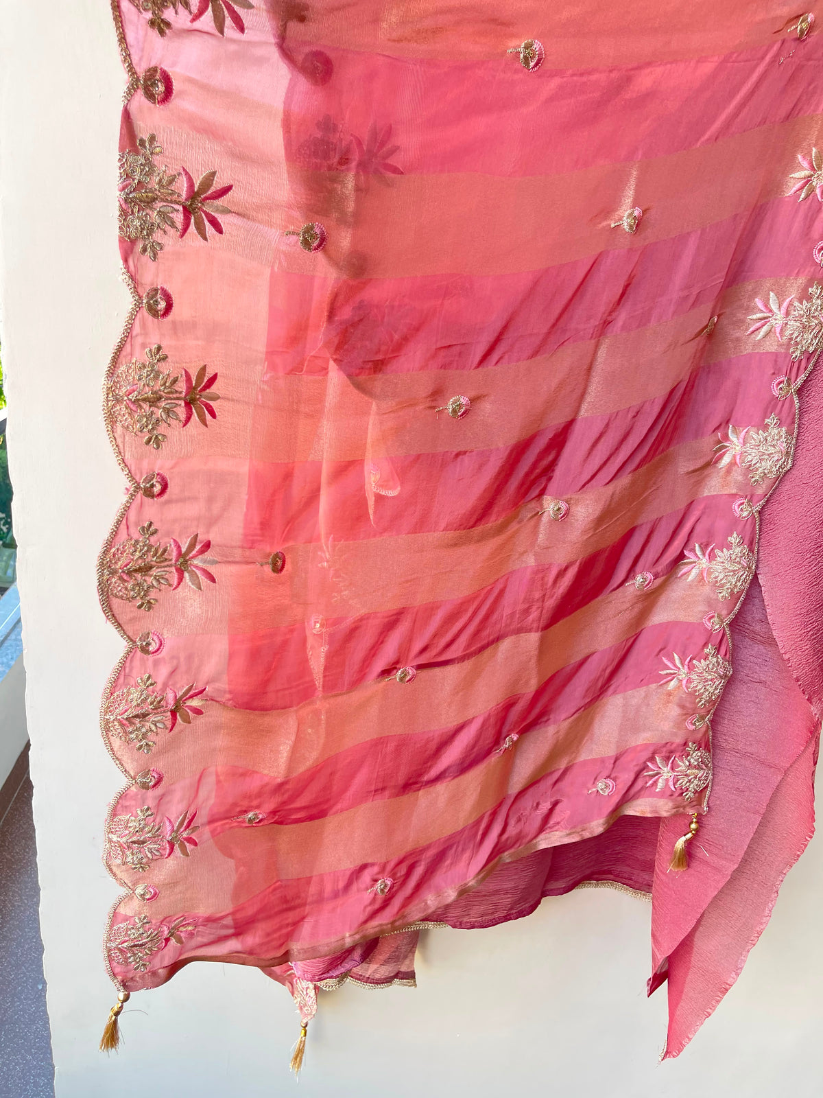 Crushed Shimmer Tissue Ladies Unstitched Suit with Zari Embroidery RC-19252(B) - Royal Chic by Priti (photo 5)