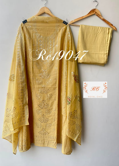 Mul chanderi unstitched ladies suit Rc19047