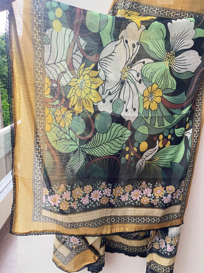 Self linen printed unstitched ladies suit Rc19222 (b)