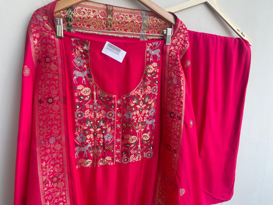 Banarasi silk unstitched ladies suit Rc18242 (a)