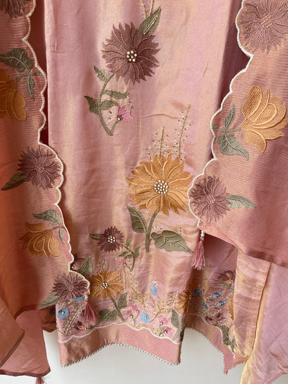 Soft shimmer silk unstitched ladies suit Rc18927