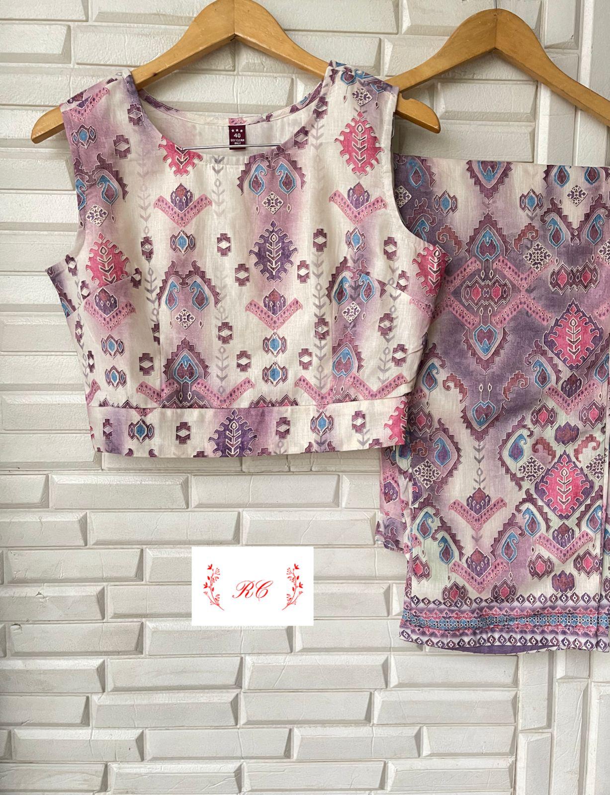 Linen Ready to Wear Co-ord Set Rc14651